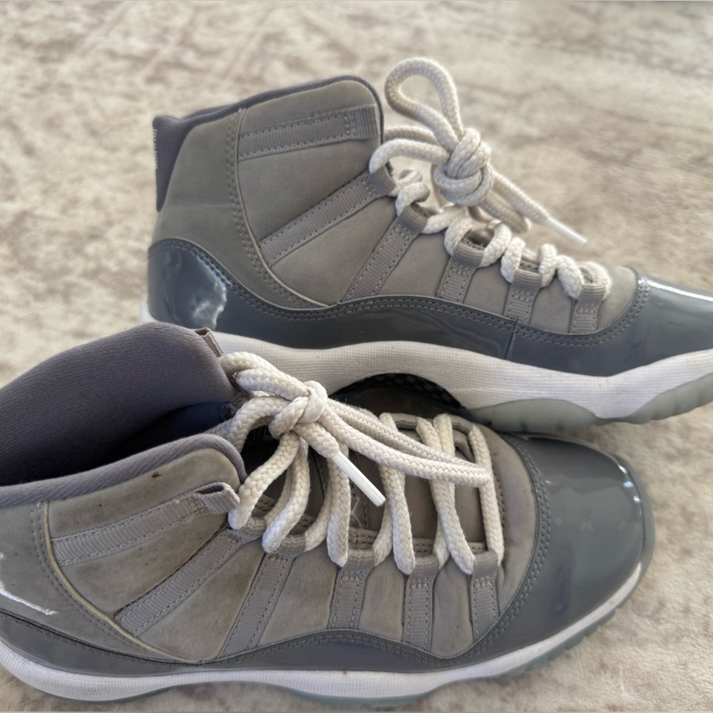 Jordan Cook Gray and White High-Top Sneakers